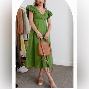 Abercrombie. Puff sleve midi dress.